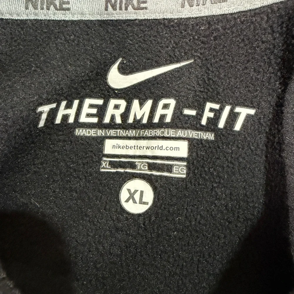 Nike Hoodie Mens XL Therma-FIT 650733-013 Black Red Contrast EUC